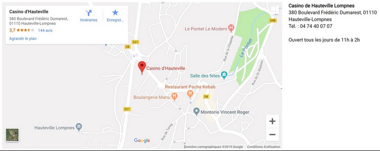 Adresse Casino de Hauteville Lompnes